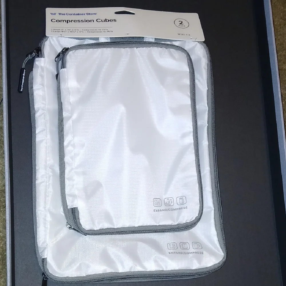 The Container Store White Compression Cubes Set NWT